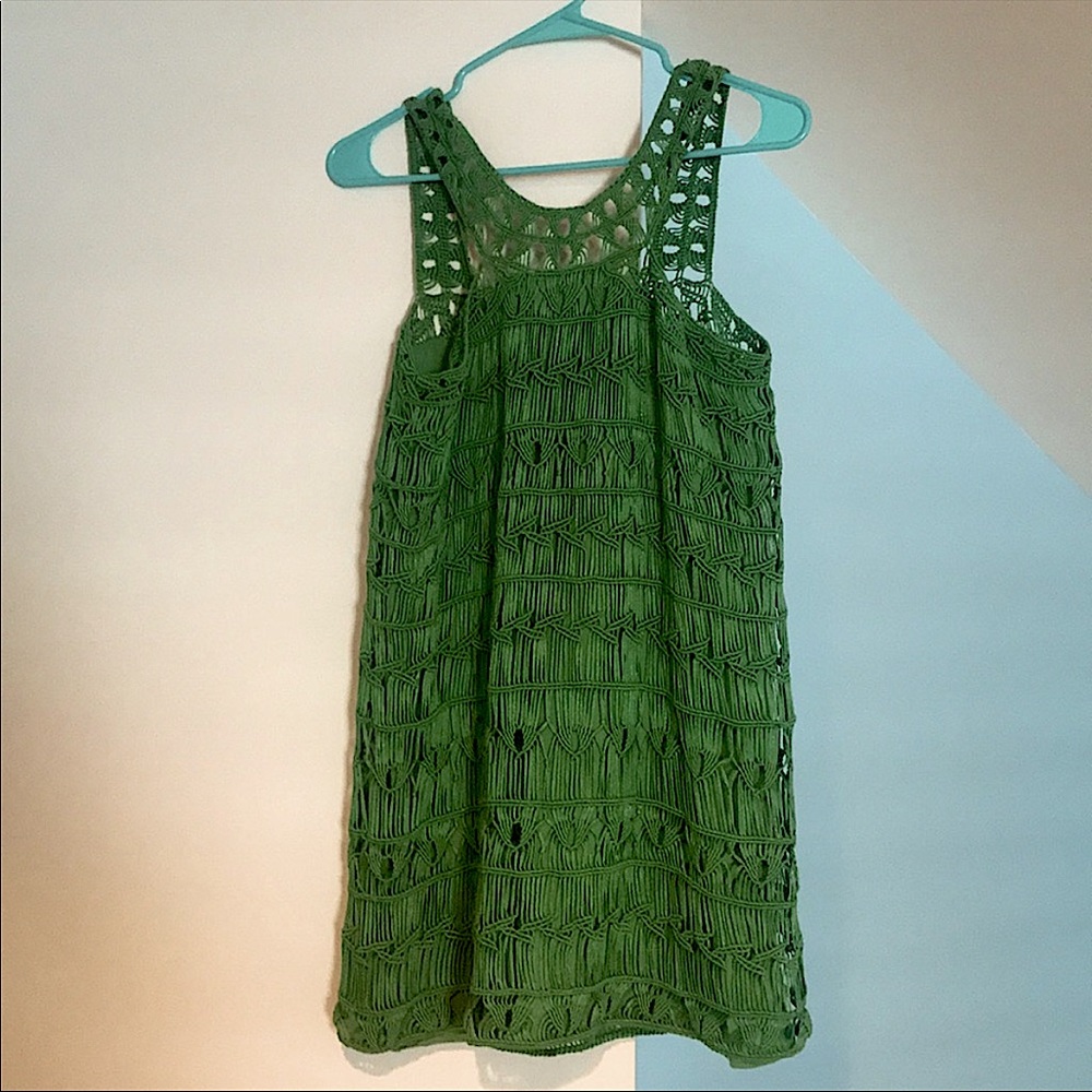 SALE NWOT DIANE FURSTENBERG LIZA MACRAME CROCHET DRESS in Emerald Green - Picture 7 of 10